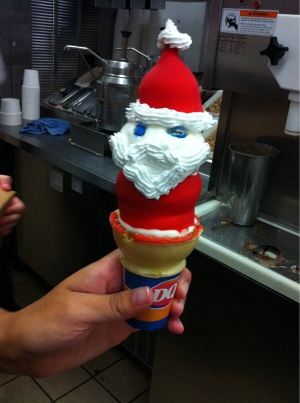 une glace père noël